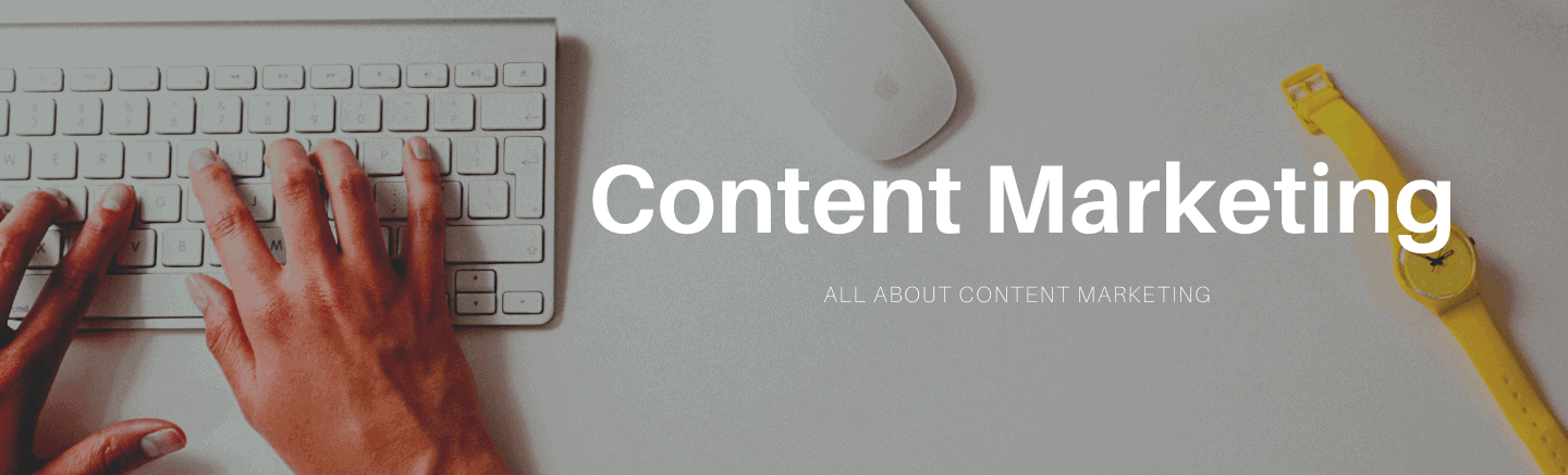 All about content marketing banner.